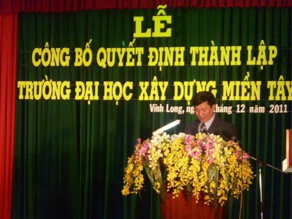 Thành lập Trường Đại học Xây dựng Miền Tây (trên cơ sở nâng cấp Trường Cao Đẳng Xây dựng Miền Tây)